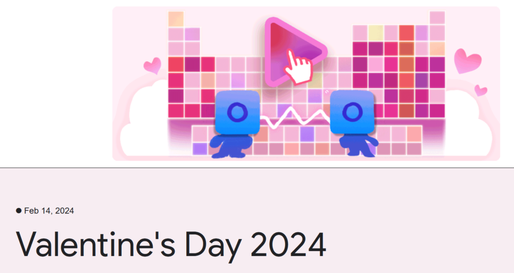 google doodles Valentine day 2024