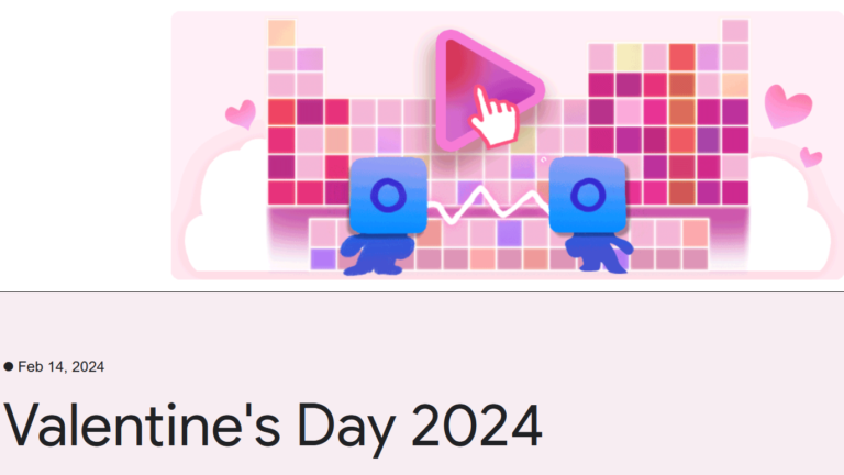 google doodles Valentine day 2024