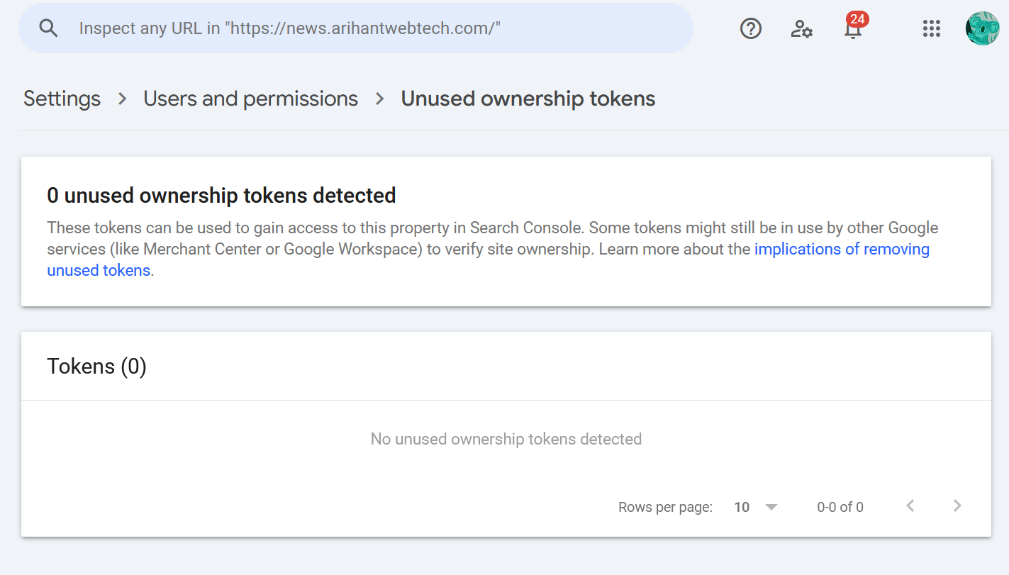 Google Search Console security update- Improves the management of ownership tokens